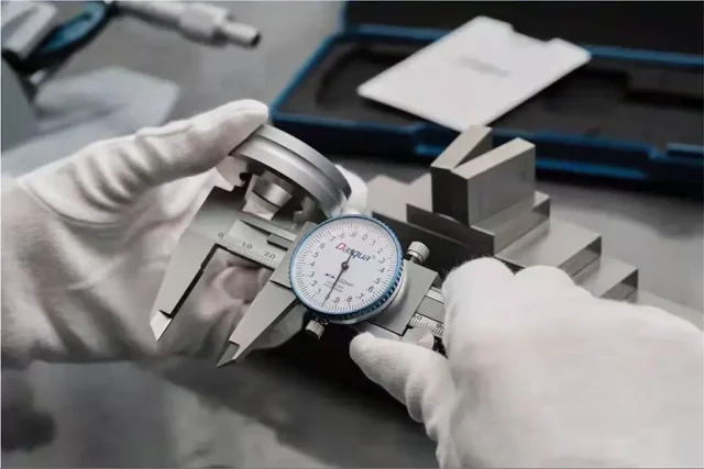 Engineers using DASQUA precision measuring tools for industrial dimensional inspection
